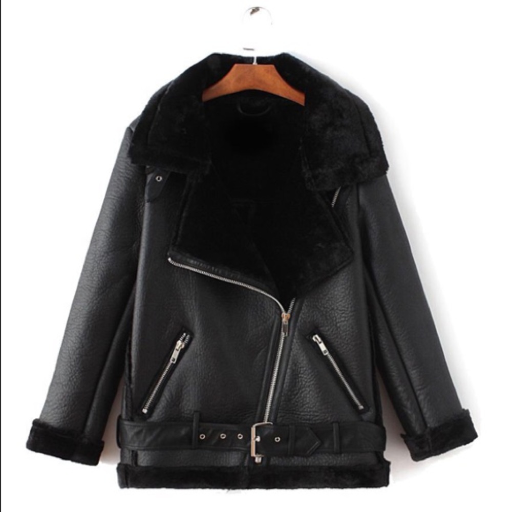 Faux Fur and Leather Jacket